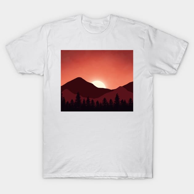 Mountainside sunset T-Shirt by mia-alice85